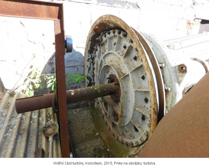 Vnitřní část turbíny, Kolssteyn, 2015; Prvky na obrázku, turbína